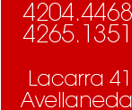 4204-4468 / 4265-1351 / Lacarra 41. Avellaneda